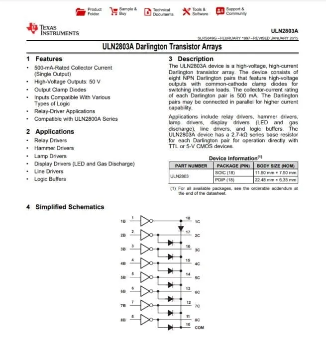 jpg picture of uln2803adwr data sheet
